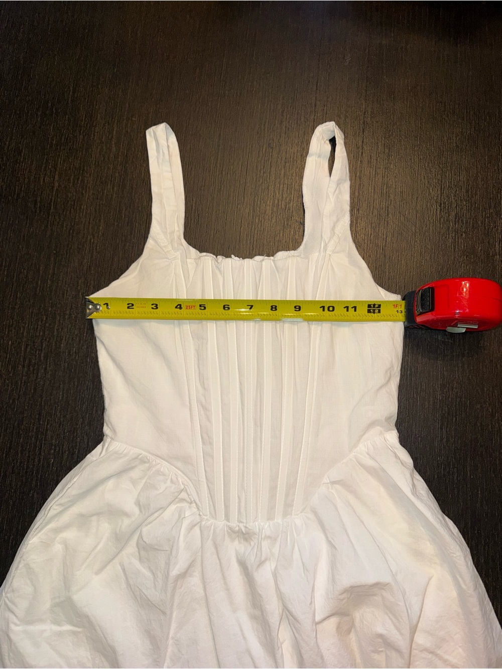 Papermoon Cotton Poplin Corset Mini Square Neck Pleated Pockets Cottagecore Dres - Picture 4 of 9